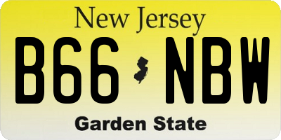 NJ license plate B66NBW