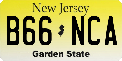 NJ license plate B66NCA