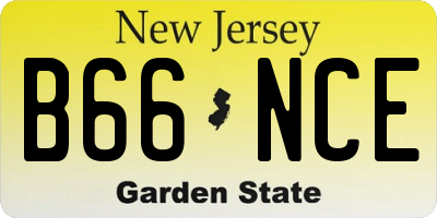 NJ license plate B66NCE