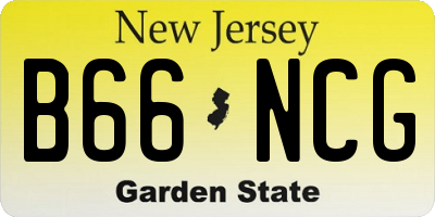NJ license plate B66NCG