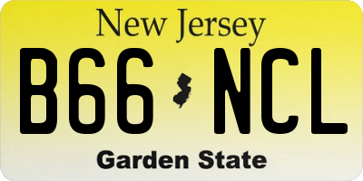 NJ license plate B66NCL