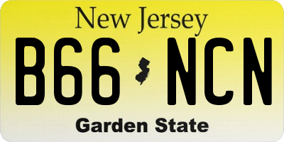 NJ license plate B66NCN