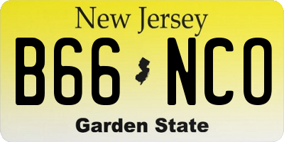 NJ license plate B66NCO
