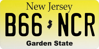 NJ license plate B66NCR