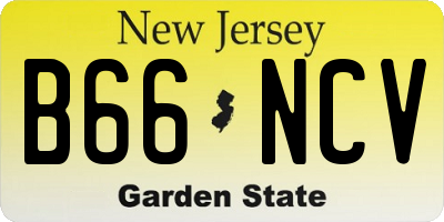 NJ license plate B66NCV