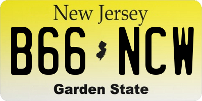 NJ license plate B66NCW