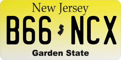 NJ license plate B66NCX