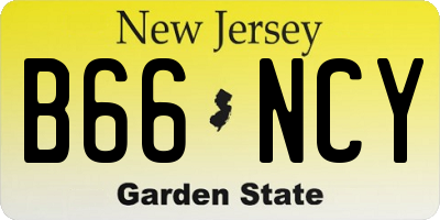NJ license plate B66NCY