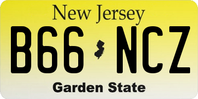 NJ license plate B66NCZ