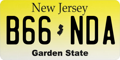 NJ license plate B66NDA