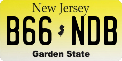 NJ license plate B66NDB