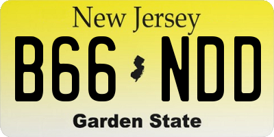 NJ license plate B66NDD