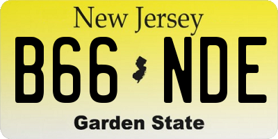 NJ license plate B66NDE
