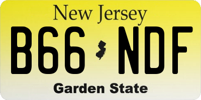 NJ license plate B66NDF