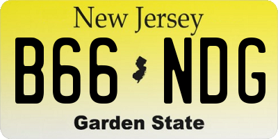 NJ license plate B66NDG