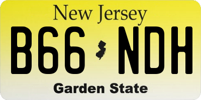 NJ license plate B66NDH