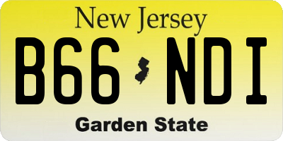 NJ license plate B66NDI