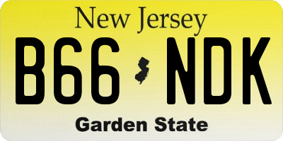 NJ license plate B66NDK