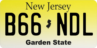 NJ license plate B66NDL