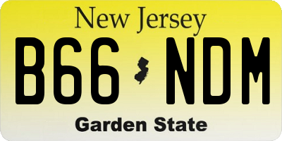 NJ license plate B66NDM