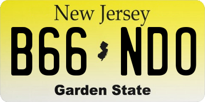 NJ license plate B66NDO