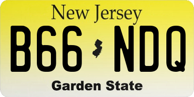 NJ license plate B66NDQ