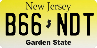 NJ license plate B66NDT