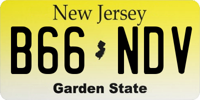 NJ license plate B66NDV