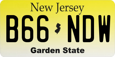 NJ license plate B66NDW