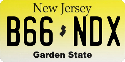 NJ license plate B66NDX