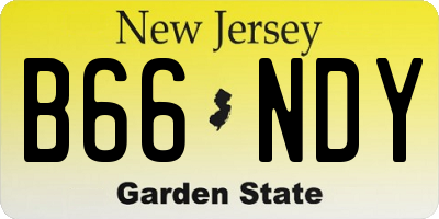 NJ license plate B66NDY
