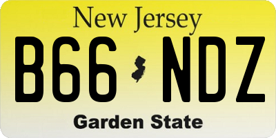NJ license plate B66NDZ