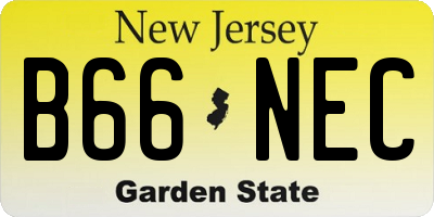 NJ license plate B66NEC