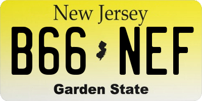 NJ license plate B66NEF