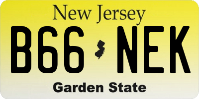 NJ license plate B66NEK