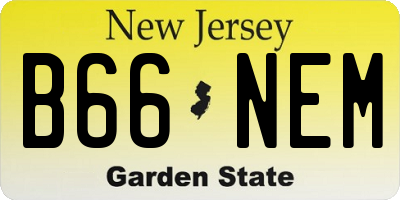 NJ license plate B66NEM
