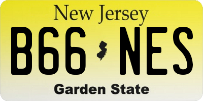NJ license plate B66NES