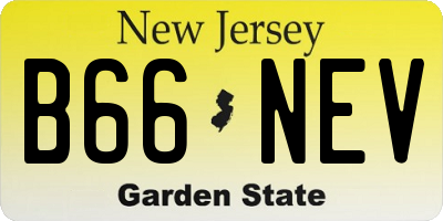 NJ license plate B66NEV