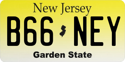 NJ license plate B66NEY