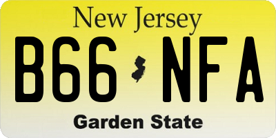 NJ license plate B66NFA