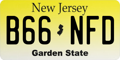 NJ license plate B66NFD