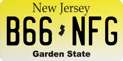 NJ license plate B66NFG