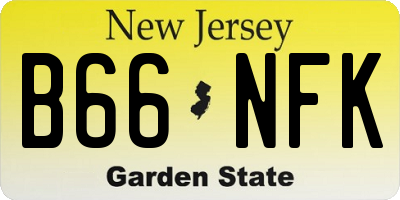 NJ license plate B66NFK