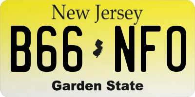 NJ license plate B66NFO