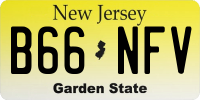 NJ license plate B66NFV