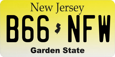 NJ license plate B66NFW