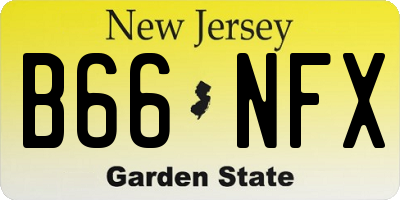 NJ license plate B66NFX