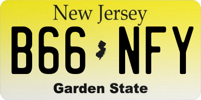 NJ license plate B66NFY