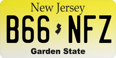 NJ license plate B66NFZ