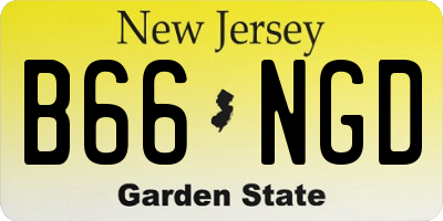 NJ license plate B66NGD